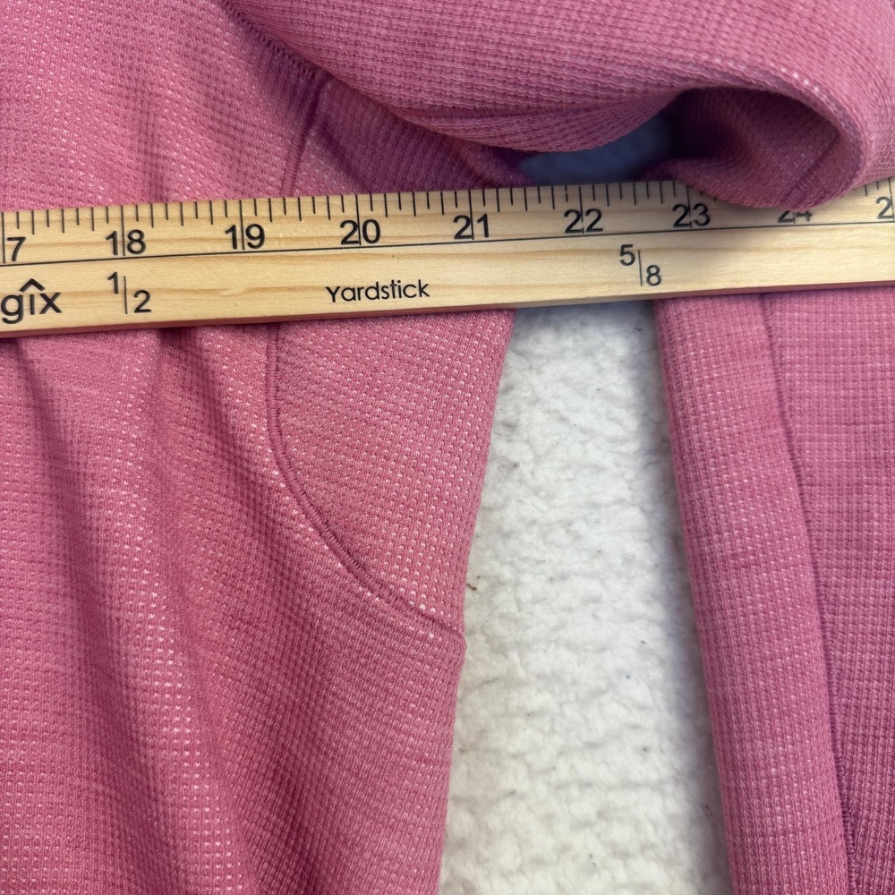 Lululemon Hoodie Womens Medium Pink Waffle Knit Long Sleeve Cozy Pullover Top - Picture 5 of 7